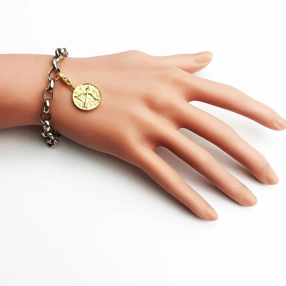 Золотой цвет 12 Созвездие Шарм-звезда знак зодиака Подвеска из стерлингового