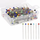 100 шт.лот, длина 32 мм, булавки с серебряной стеклянной головкой для изготовления ювелирных изделий своими руками, булавки для головки, фурнитура, булавки для хиджаба, разные цвета