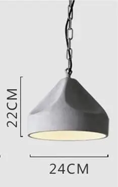 D 240mm x 220mm LuKLoy промышленный современный бетонный подвесной светильник винтажный цементный кухонный бар светодиодный подвесной потолочный светильник прикроватный светильник - Цвет корпуса: D 240mm x 220mm