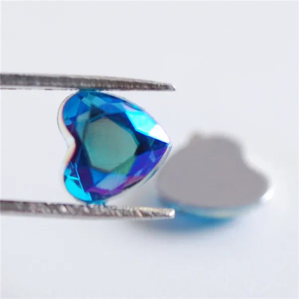 Aquamarine AB 6 мм 1000 шт/партия красочное плоское акриловое сердце горный хрусталь кристалл и камни костюм страз для DIY Одежда ручной работы - Цвет: Aquamarine AB