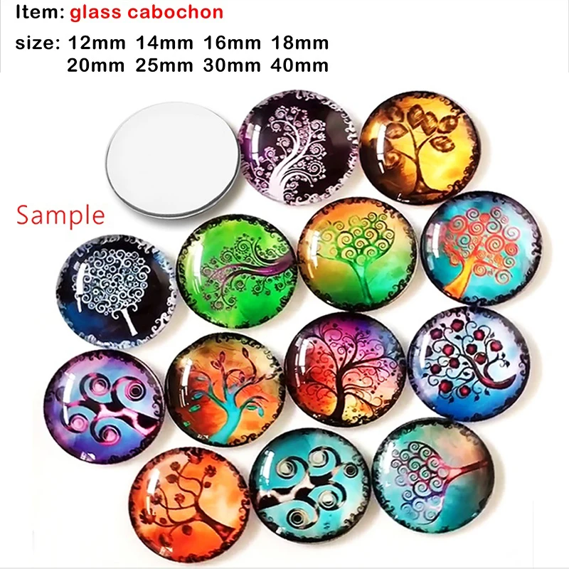

birthstone 12 month glass snap button jewelry DIY Round photo cabochons flat back TW1173