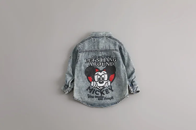 Одежда для мамы и сына джинсовая рубашка куртка с мышкой мальчиков Одинаковая