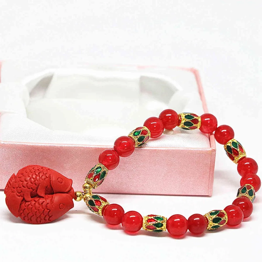 Черный красный зеленый полудрагоценный халцедон Круглый браслет с камнем кулон