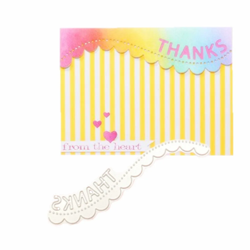 

Thanks wave scallop Lace edge Borderline Metal Cutting Dies emboss Punch Knife Mold DIY Clear Stamp Scrapbooking Paper Card Craf