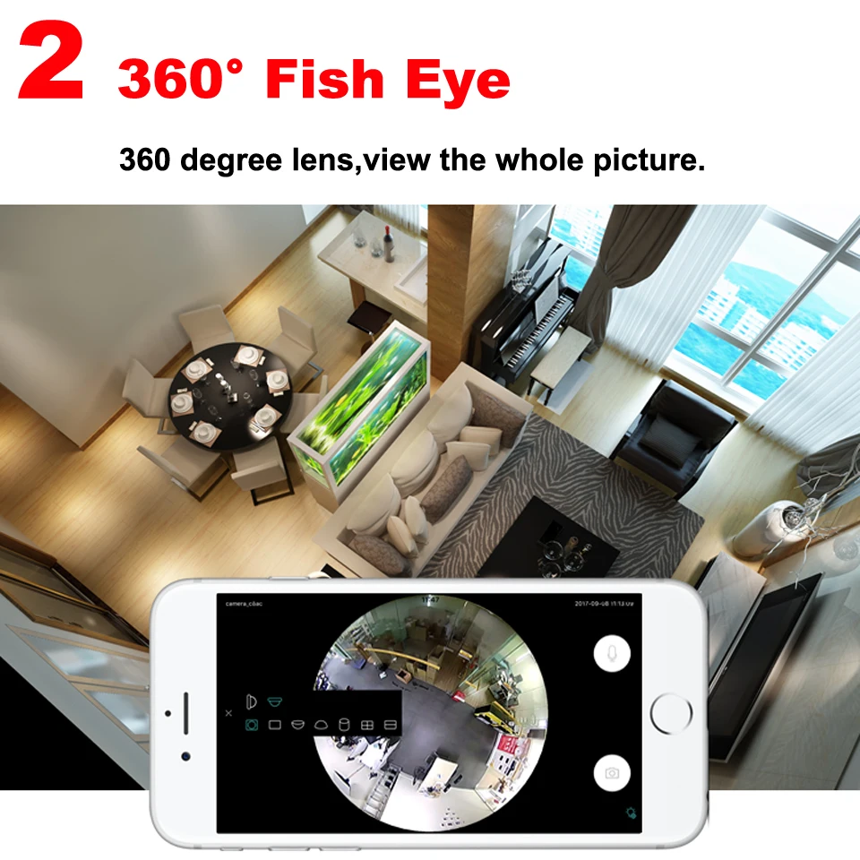 360 Panoramin умная IP камера 1080P CCTV домашняя безопасная Wi-Fi VR камера светодиодный фонарь безопасности видеокамера Поддержка ПК планшет мобильный телефон