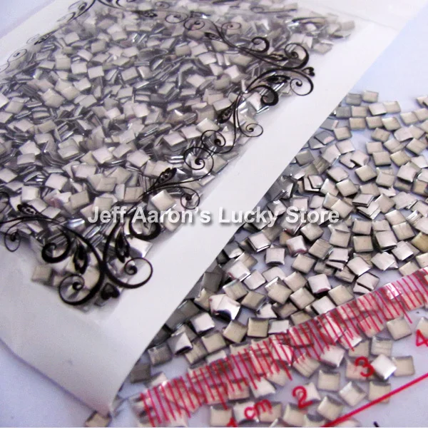 Золотистые и Серебристые квадратные акриловые 3d металлические украшения для