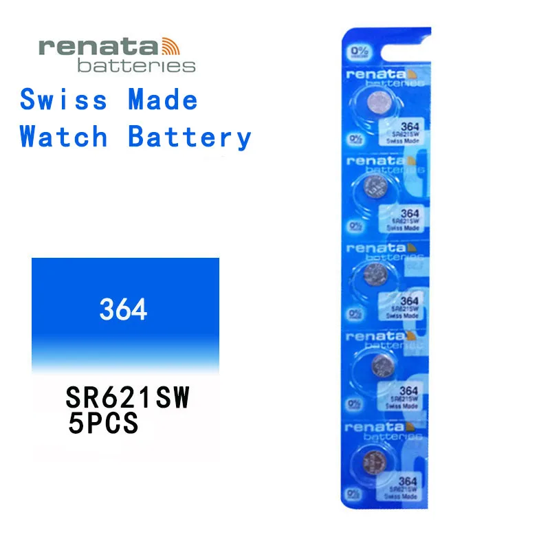 Аккумулятор для часов 5 Xrenata с оксидом серебра 364 SR621SW 621 1 55 в 100% оригинальный бренд