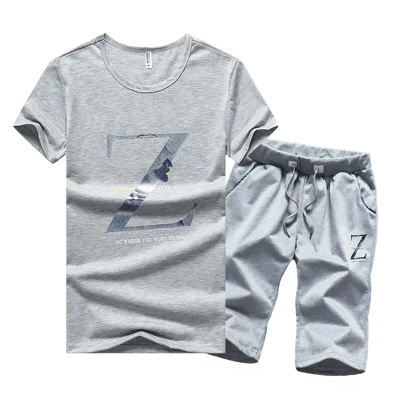 Летний мужской комплект из 2 предметов футболка и шорты спортивной одежды