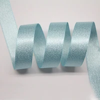 78 22mm metallic luster polyester webbing glitter silver silk ribbon sewing fabric bow material band