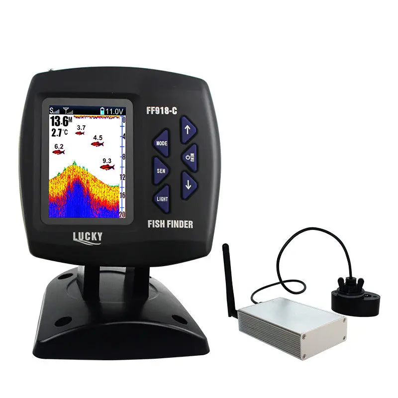 LUCKY FF918 CWLS Sonar Fish Finder 980 футов 3 5 &quotцветной ЖК дисплей 90 градусов 125 кГц 300 м