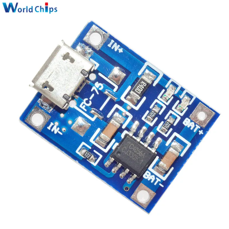 Зарядное устройство для литиевых батарей TP4056 5 шт. Micro USB В 1 А 18650 со светодиодным