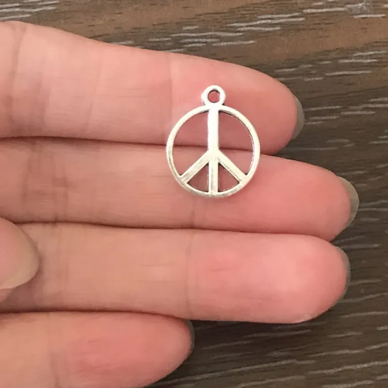 

20PCS DIY Jewelry Making Peace Sign Charms Zinc Alloy Peace Sign Pendant Charm for Bracelets Necklaces Earrings Zipper Pulls