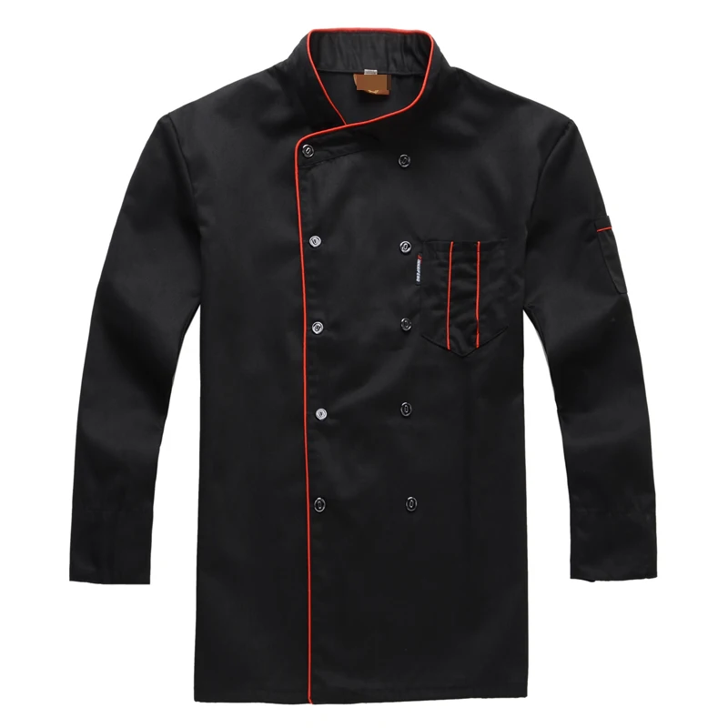Новинка 2019 нейтральная куртка шеф-повара с длинным рукавом 3 цвета для черная