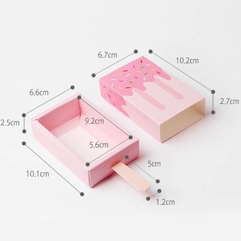 6 шт. подарочные коробки в форме мороженого милый мультяшный ящик бумажная