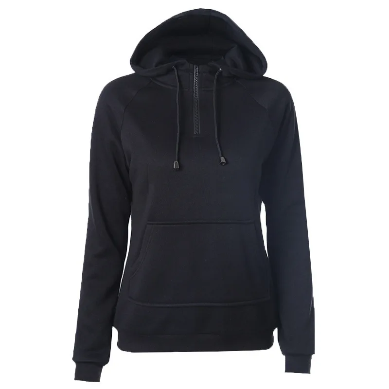 НОВЫЙ Теплый Повседневная Черный Толстовки Воротник Ziper Карман Шнурок Толстовка