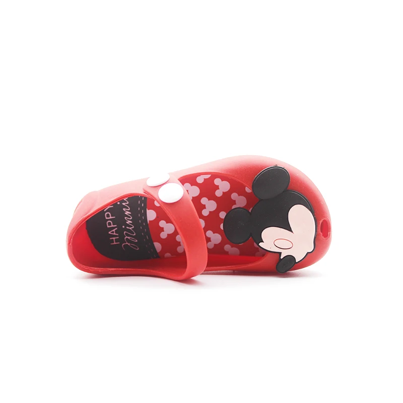 Mini Melissa/прозрачные сандалии; Новинка года; обувь для девочек с Минни и Микки; прозрачная обувь; сандалии с даргоном для девочек; нескользящие детские сандалии для малышей