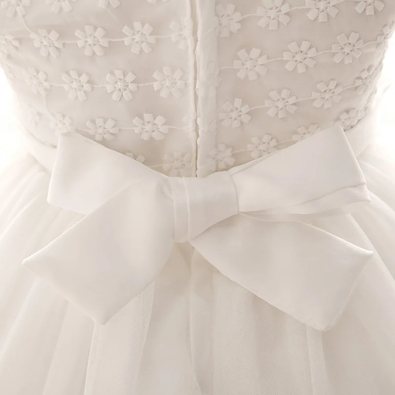 Новинка 2017 платье для маленьких девочек Милое Свадебное с цветами одежда крестин