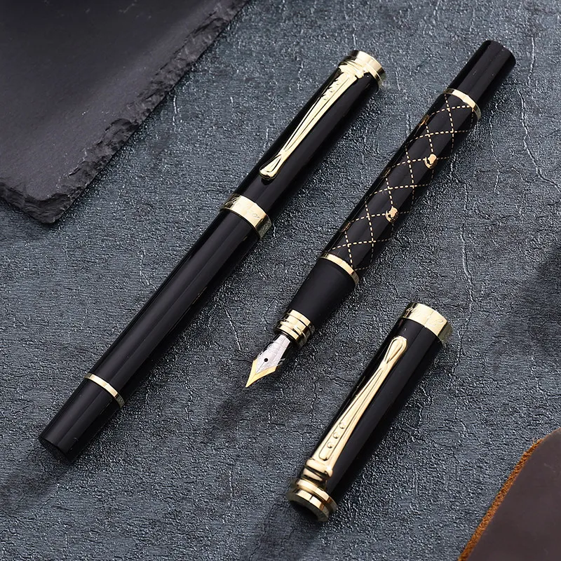 Золотой зажим, перьевая ручка Jinhao 500, 1 шт./лот, 0,5 мм, студенческая практика, каллиграфия, чернильные ручки, школьные офисные принадлежности