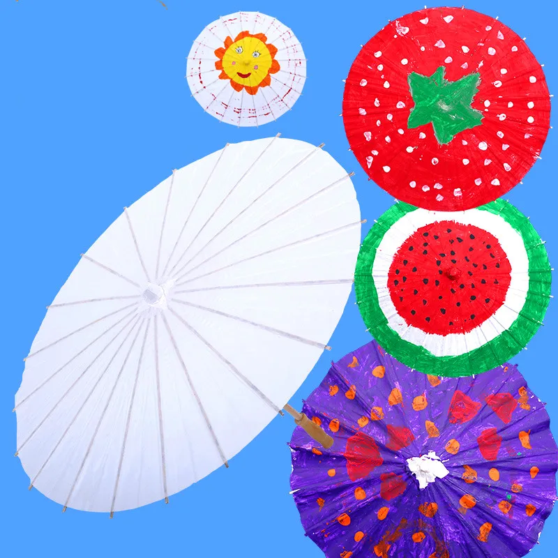 5 Size White Paper Parasol Wedding Party Photography Prop Umbrella 20cm/84cm Solid Color Perfect for DIY Painting material | Дом и сад