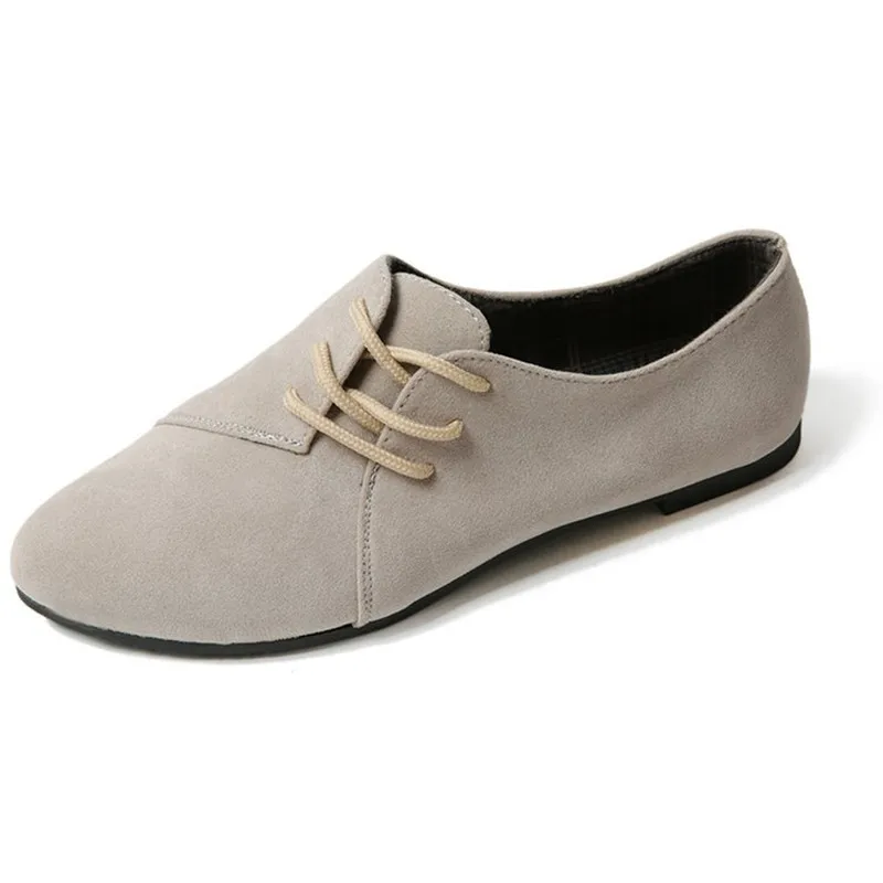 Туфли женские на плоской подошве лоферы без застежки круглый носок удобная