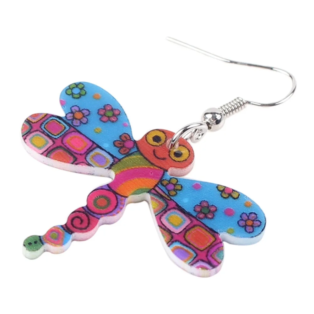 Модные висячие серьги-стрекозы акриловые длинные серьги Новое поступление 2015