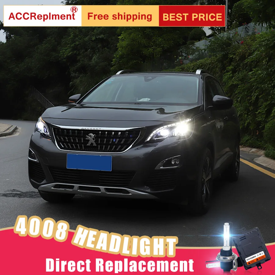 2 шт. светодиодный фары для peugeot 3008 светодиодный автомобильный фонарь ангельские глазки ксенон HID комплект Противотуманные фары светодиодный дневные ходовые огни