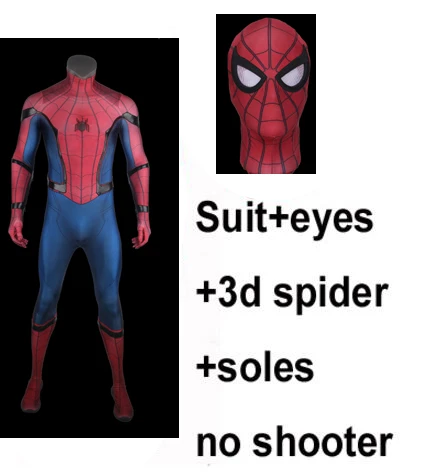 suit eyes sole Ling Bultez, высокое качество, для выпускного вечера, Человек-паук, шутер с костюмом, Том, Человек-паук, костюм с 3D логотипом, новинка, Том, Человек-паук, косплей - Цвет: suit eyes sole