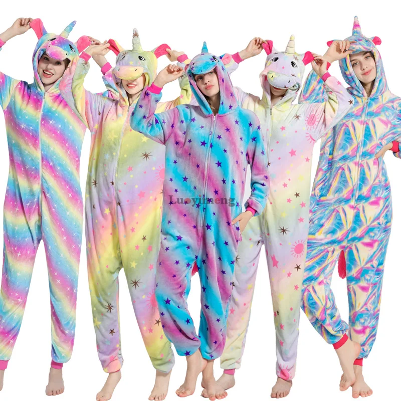 Пижама с единорогом для взрослых комбинезон животными Kugurumi женщин и мужчин