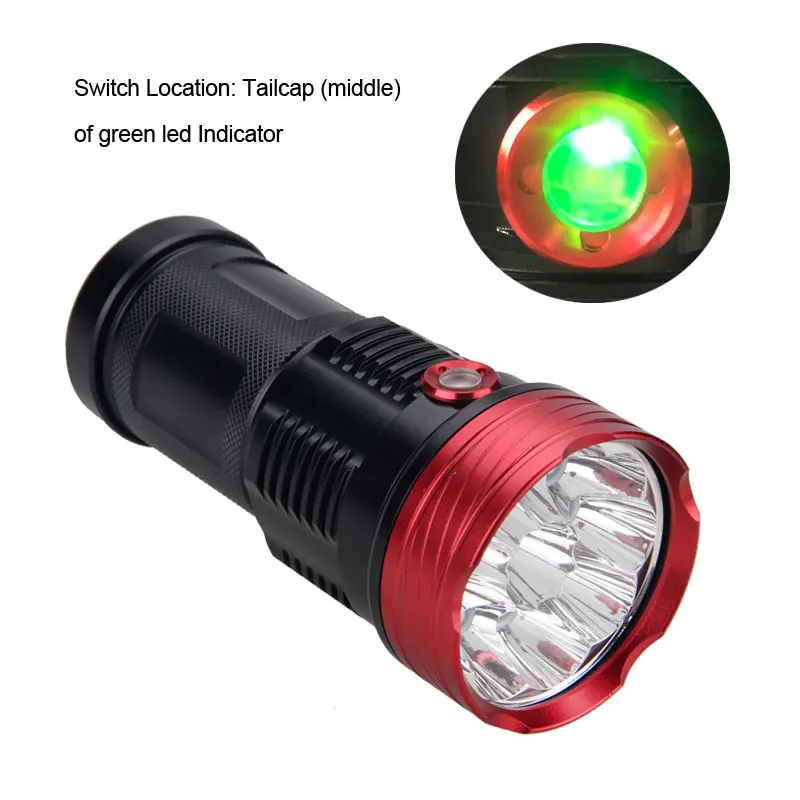 Comprar Linterna De Buceo Con Potentes Lúmenes, Antorcha De Buceo Subacuática De 200M, Linternas Tácticas Led, Lámpara Para 18650