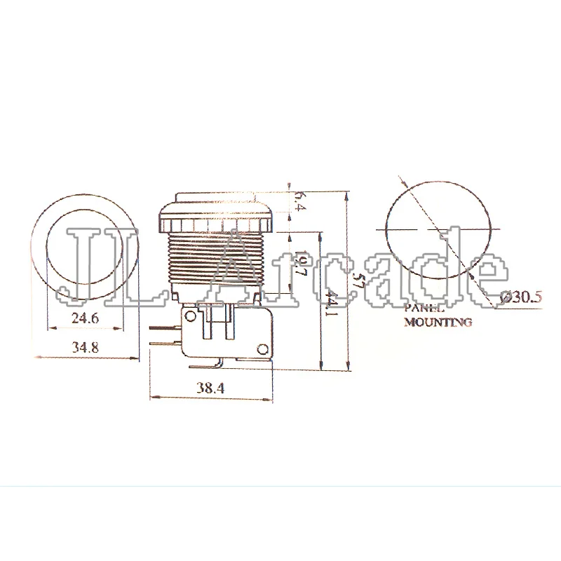 20 шт./лот Happ стиль Стандартный американский кнопки (короткий один) с Microswitch для