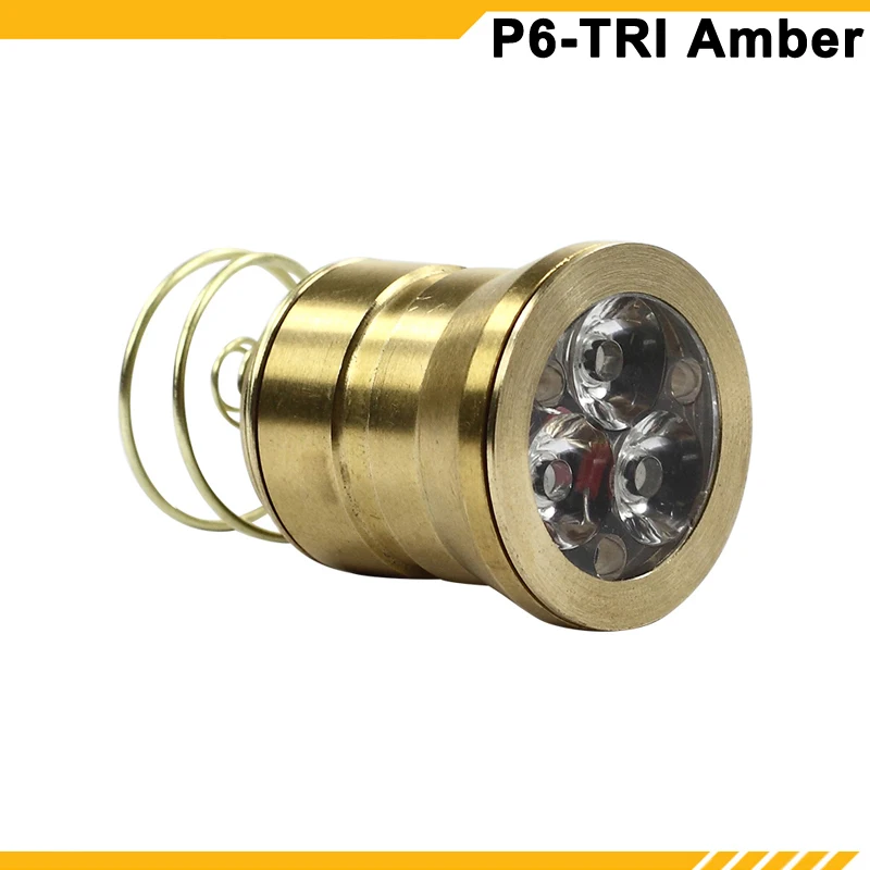 KDLITKER P6 TRI Triple Cree XP E2 желтый 800 нм люмен 3V 9V 5 Mode Color P60 Drop in Module (диаметр. 26 мм)|Фонарики