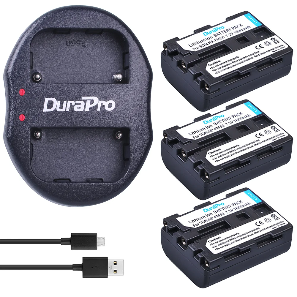 3 шт. аккумуляторная батарея с двумя USB портами|np fm50|battery np fm50sony fm50 |