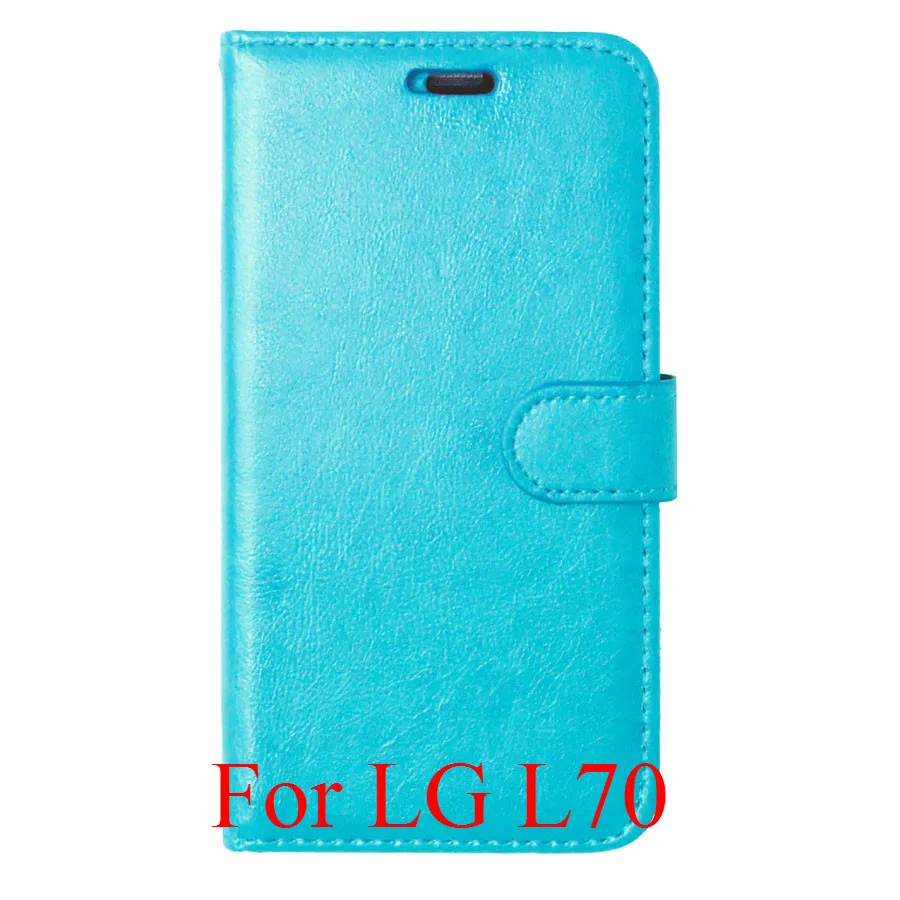Роскошный кошелек для LG G2 G3 G4 Stylus L70 Optimus L90 Nexus 5 чехол для телефона флип-чехол из искусственной кожи с подставкой Держатель для карт - Цвет: Blue L70