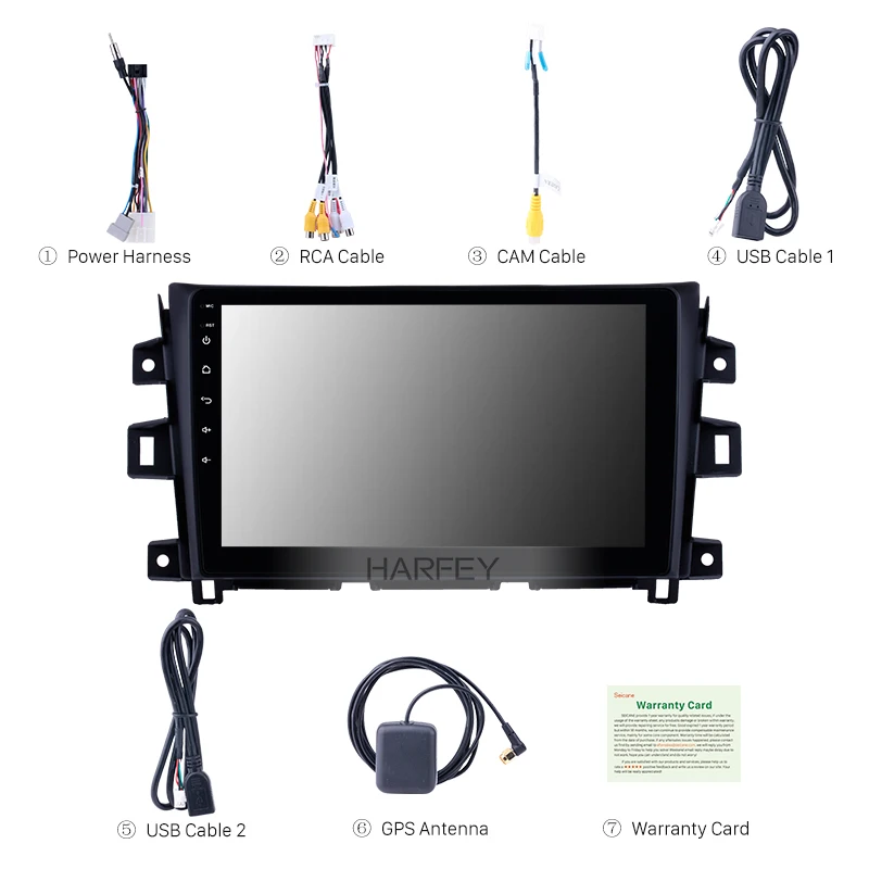 Harfey 10 1 дюймов Android 8 радио GPS навигация Bluetooth Сенсорный Стерео для Nissan Navara 2011-2016 с