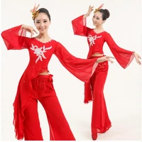 0184 chinese folk dance yangko dance stage performance clothing waist drum dance costumes fan dance