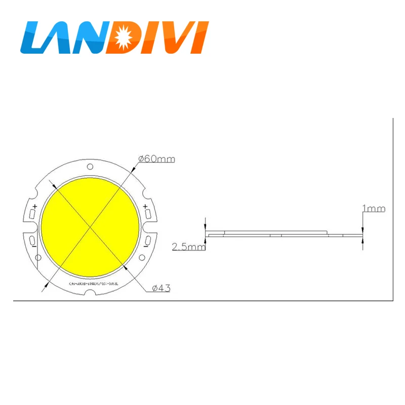 20 Вт вел чип излучатель 43 мм теплый белый холодный DC 30 35 В светодиодные лампы для