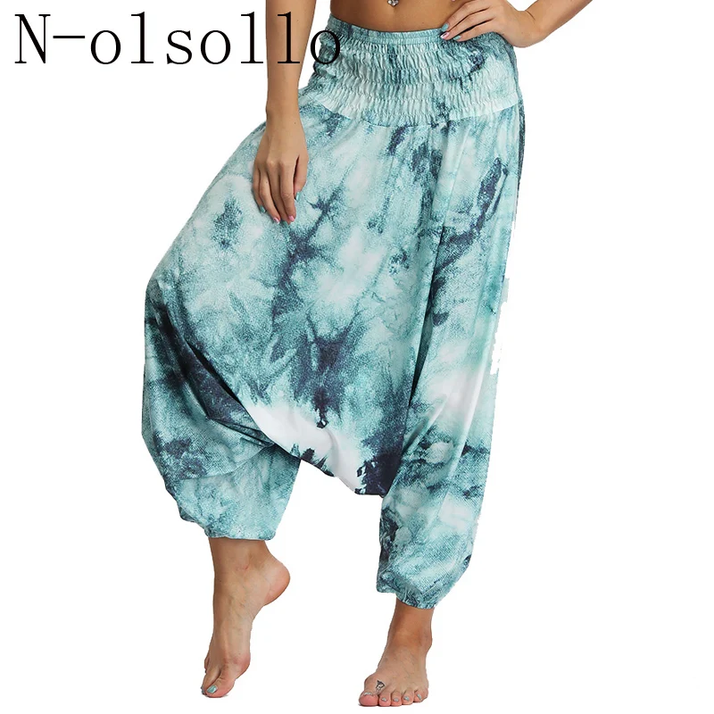 N-olsollo Tie-dyed серия шаровары 6 дизайн фитнес широкие брюки женские/мужские повседневные брюки высокая талия Jogger летние брюки