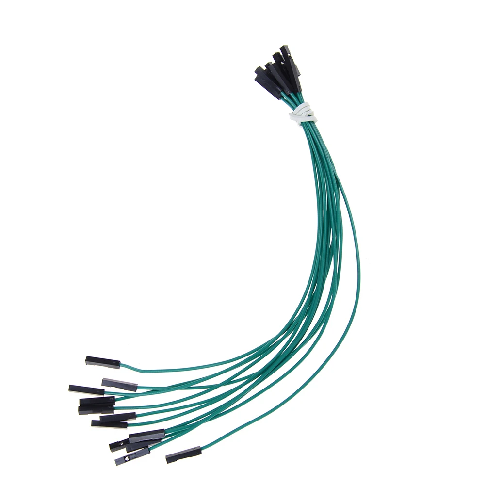 Зеленый 10 шт./лот 20 см 24AWG Женский Соединительный провод Dupont кабель - Цвет: Зеленый