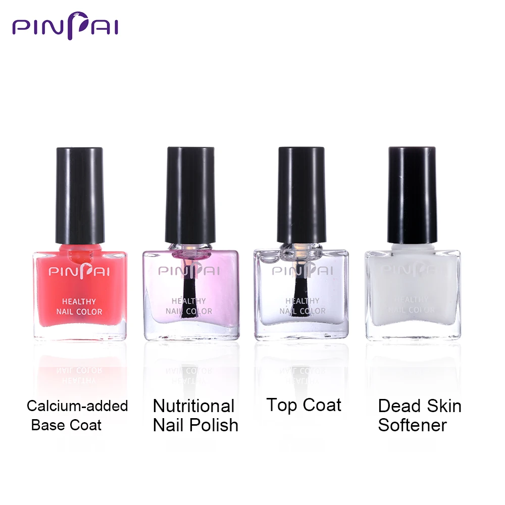 Pinpai Nail Care Set Top Base Coat Nail Polish Nail Cuticle Remover Soften Oil Calcium Nutritional Nourishment Oil Manicure Tool