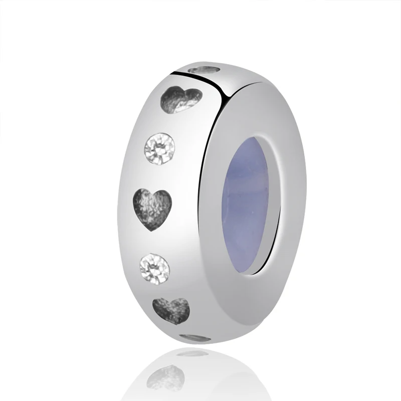 Love Heart Новые подлинные 925 пробы серебряные гладкие круглые пробки Бусины Подходят к оригиналу Pandora Браслеты с подвесками для изготовления ювелирных изделий - Цвет: Love Heart