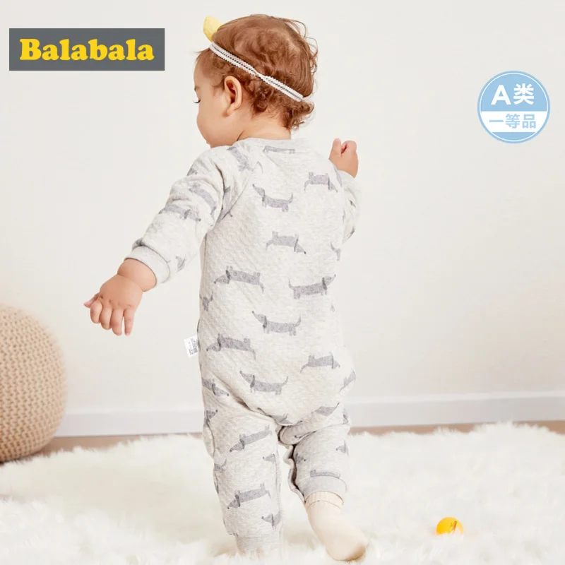 Balabala/детский хлопковый комбинезон с Бейсбольным воротником для маленьких