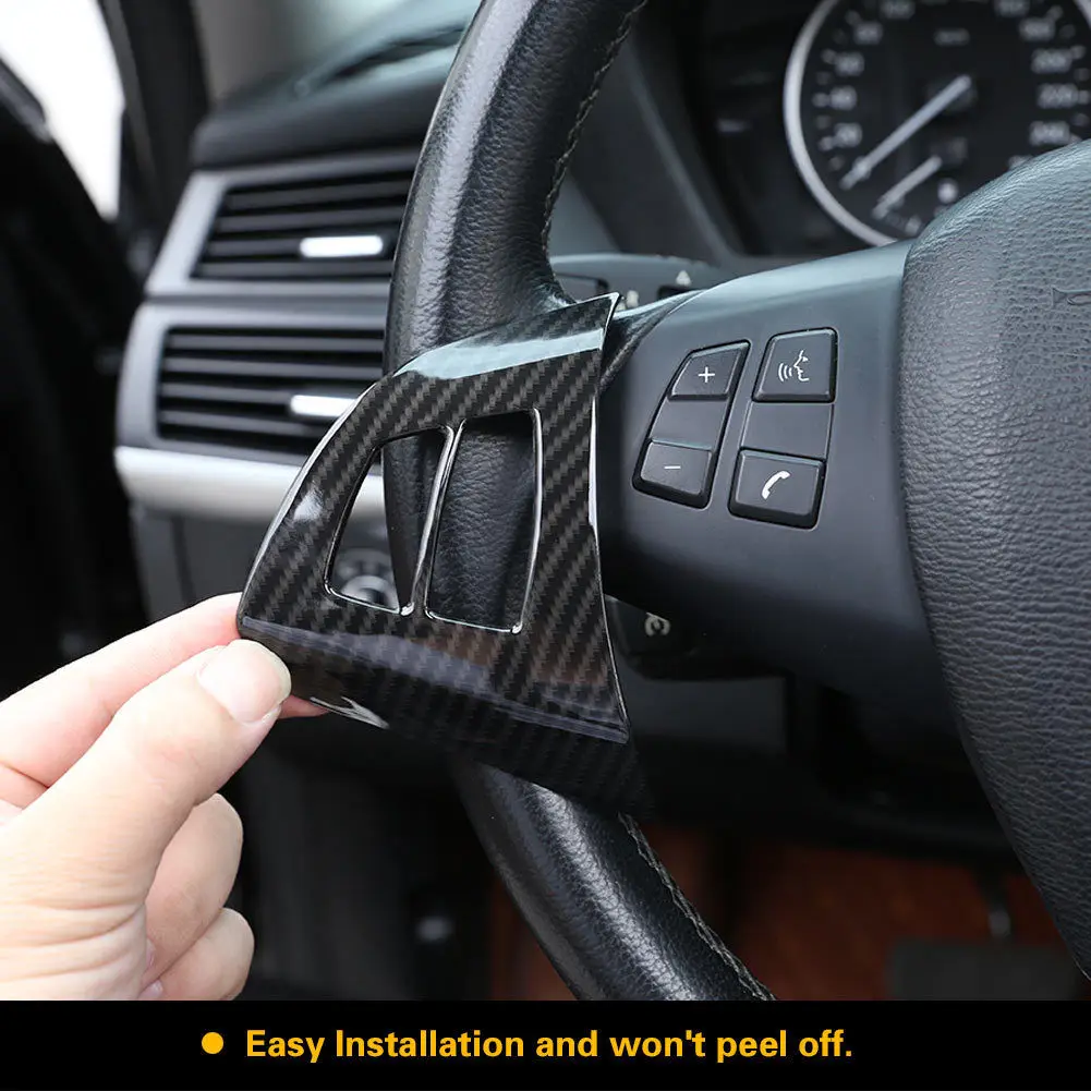 

Cover Steering Wheel Button Frame Trim Carbon Fiber For BMW X5 E70 Brand New