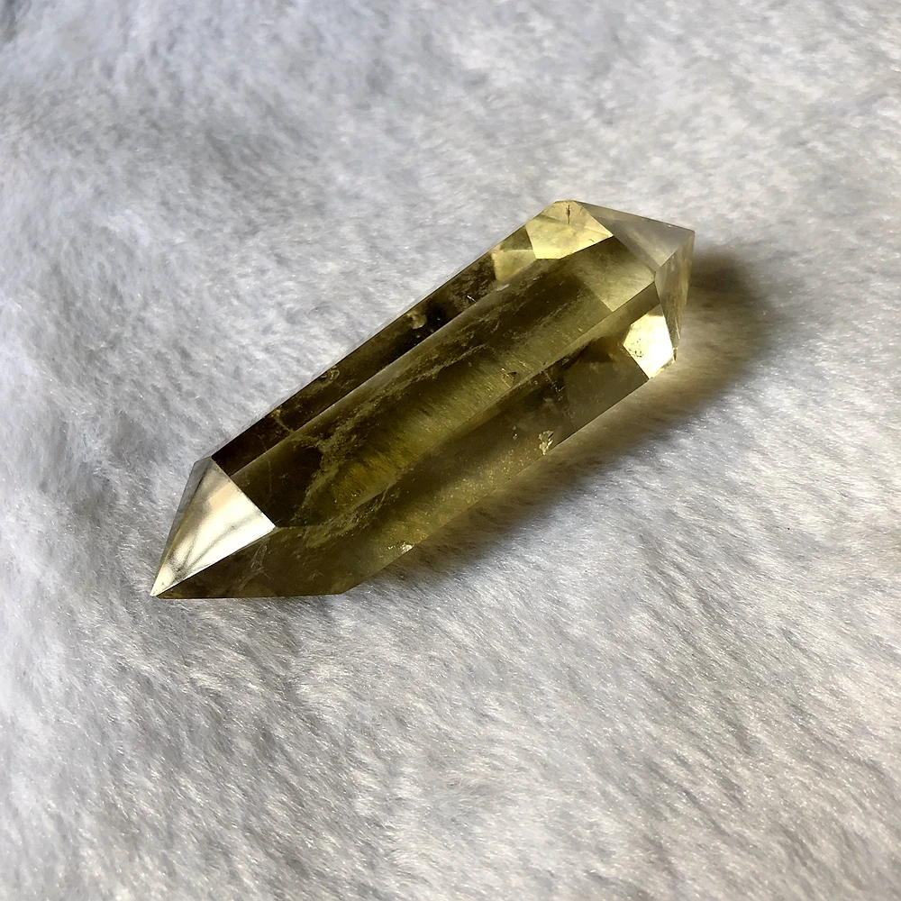 Лимонная кварцевая кристаллическая палочка цитрин e двойной конец точка скипетр