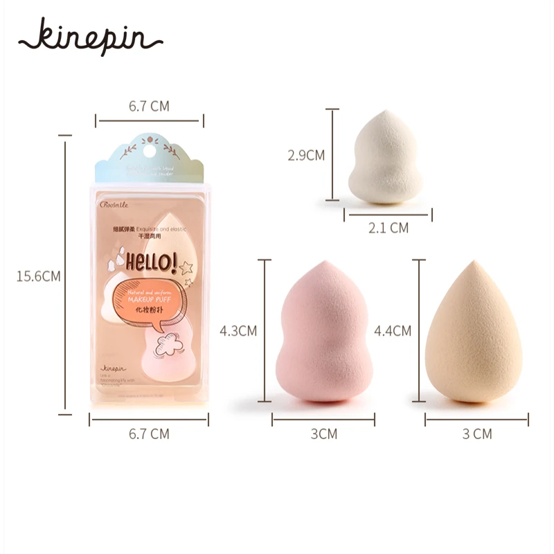 3PCS/Set Cosmetic Puff Foundation Contour Facial Flawless Smooth Soft Wet Dry Dual Use Powder Women Beauty Make up Tools |