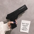 Сумка-мессенджер женская с цепочками, милая сумочка 3D в форме пистолета, чемоданчик на плечо из искусственной кожи, миниатюрный саквояж кросс-боди для телефона для девушек