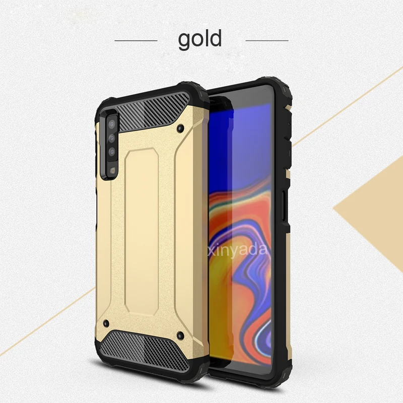gold Противоударный чехол-Броня чехол для samsung Galaxy A7 A9 A6 A8 S9 плюс S8 Note 8 9 J7 Duo J4 J6 J8 мягкий силиконовый ПК Жесткий Чехол бампер - Цвет: gold