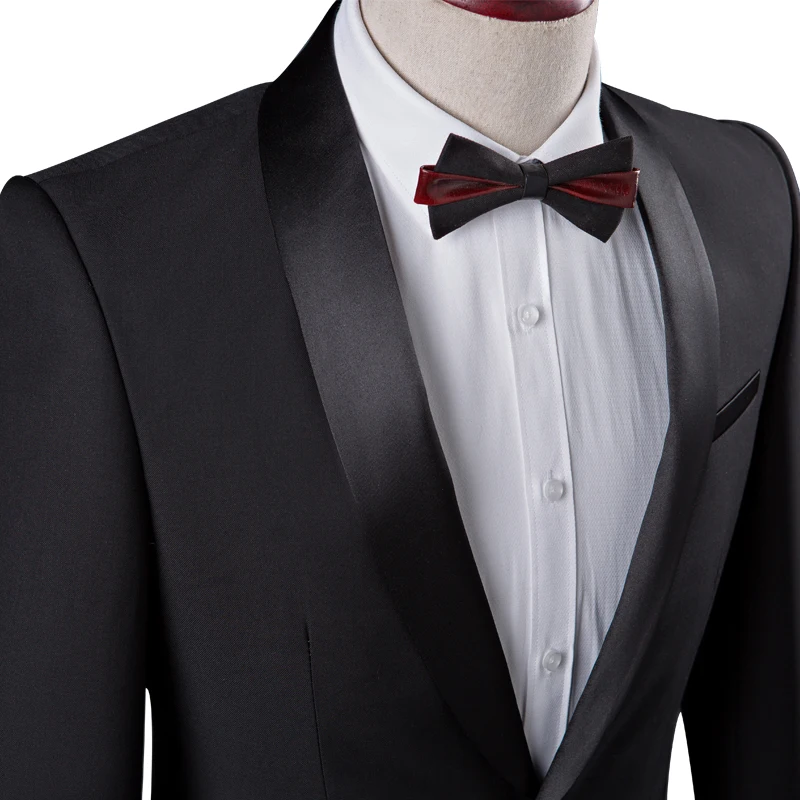 Black Tuxedo Men Autumn New 2-Piece Set Wedding Party Male Suit Blaze Jacket and Pants 4XL | Мужская одежда
