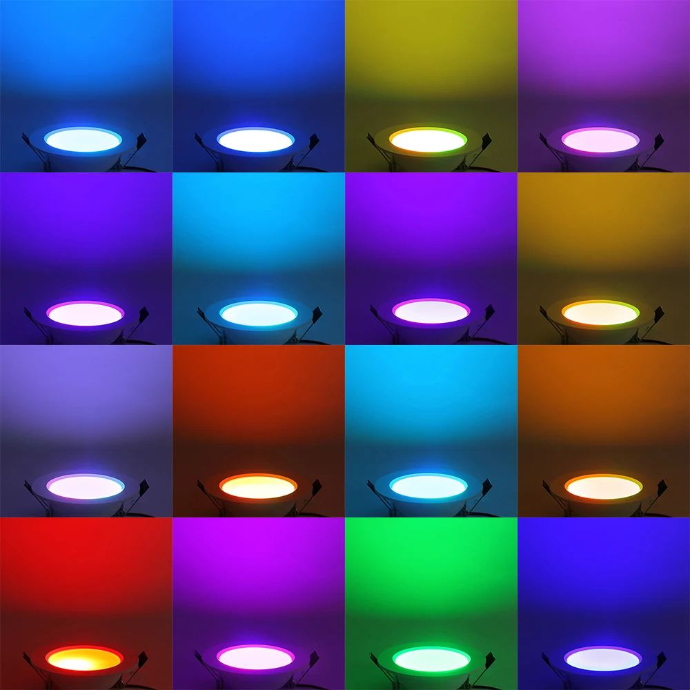 5 шт./лот, 5 Вт, 10 Вт, RGB светодиодный потолочный светильник белого цвета, потолочный светильник, встраиваемые точечные лампы с дистанционным RGB AC85-265V CE/ROHS