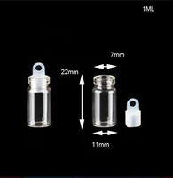 100pcs 11x22mm glass wish storage bottle jars clear empty glass message vial with plastic stopper containers party gifts