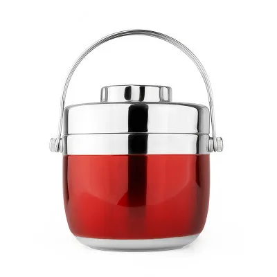 Мощный Термоизолированный ланч бокс портативный дети из нержавеющей стали термоконтейнер для еды с ручкой Ланчбокс Органайзер - Цвет: Red